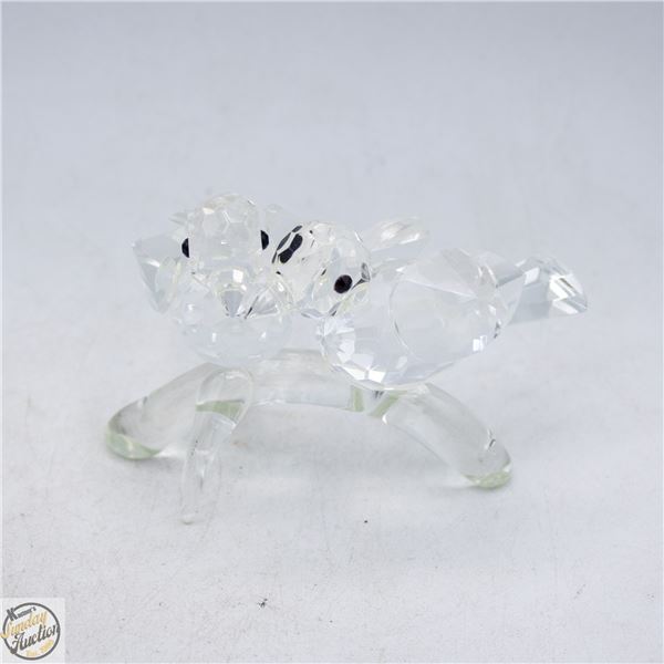 VINTAGE CRYSTAL BIRDS ON A BRANCH FIGURINE