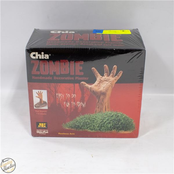 UNOPENED CHIA ZOMBIE HANDMADE PLANTER