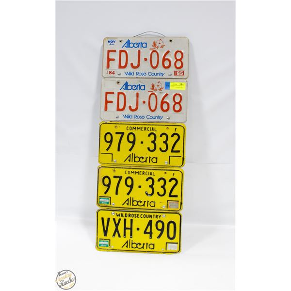 LOT OF 5 ASSORTED COLLECTOR LICENSE PLATES
