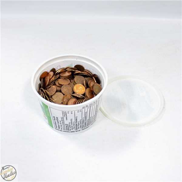 500ML CONTAINER WITH VARIOUS PENNIES