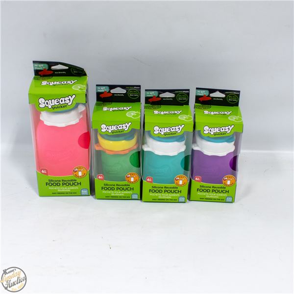 4 NEW SQUEAZY SNACKERS, EASY FEEDING