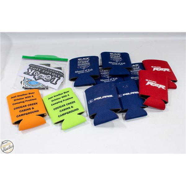LOT OF VINTAGE CAN COOZIES