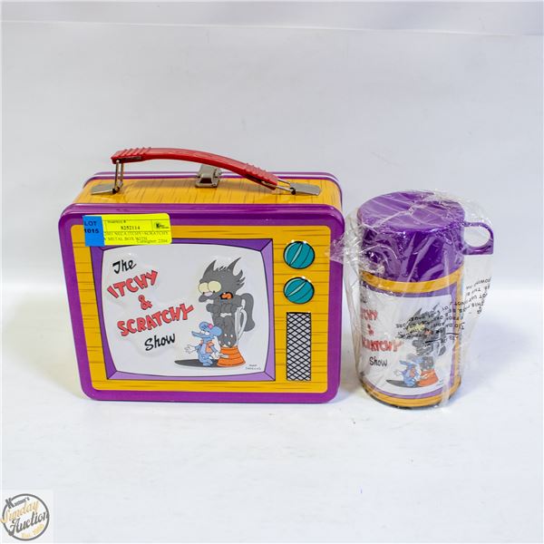 NEW 2001 NECA ITCHY+SCRATCHY SHOW METAL BOX WITH
