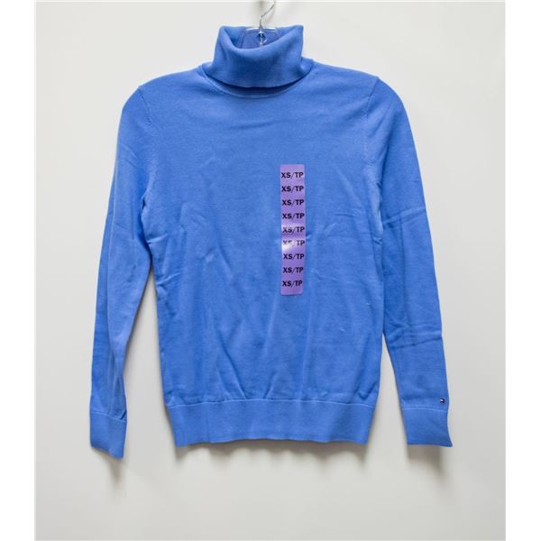 NEW TOMMY HILFIGER WOMENS TURTLENECK XS BLUE