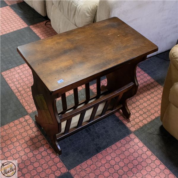 WOOD AND TILE END TABLE H-23.5" W-14.5" L-25.5"