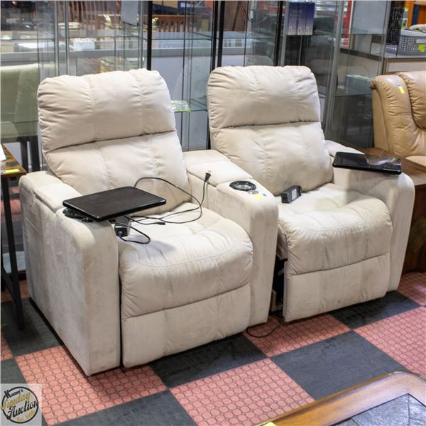 THEATRE SEATING STYLE 2 SEATER LOUNGER POWER