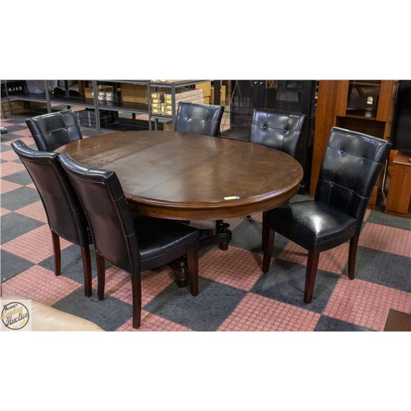 SOLID WOOD DINING TABLE H-30" OVAL SHAPED + 1 LEAF