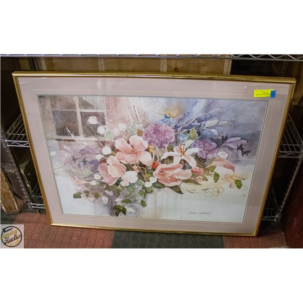 FRAMED "FLORAL" ART PRINT- 37" X 25"