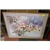Image 1 : FRAMED "FLORAL" ART PRINT- 37" X 25"