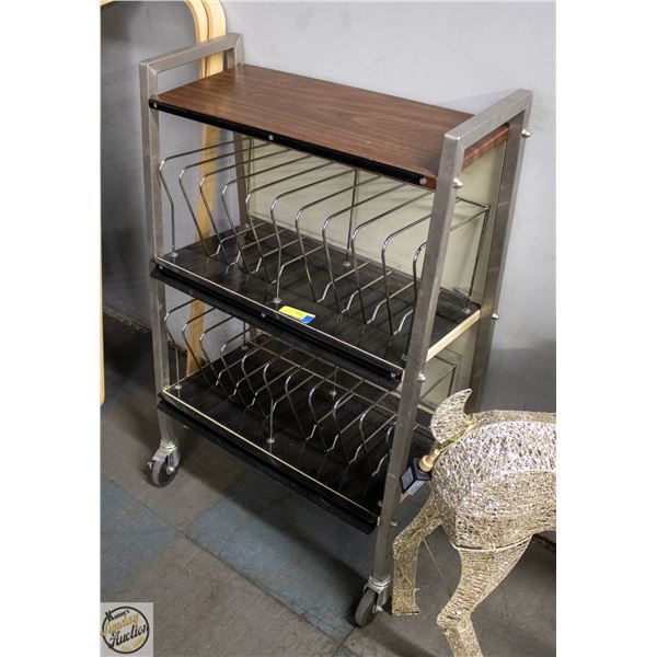 LP RECORD STAND/ORGANIZER H-41.5" W-18" L-28"