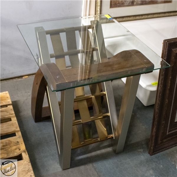CONTEMPORARY MIXED METAL GLASS,