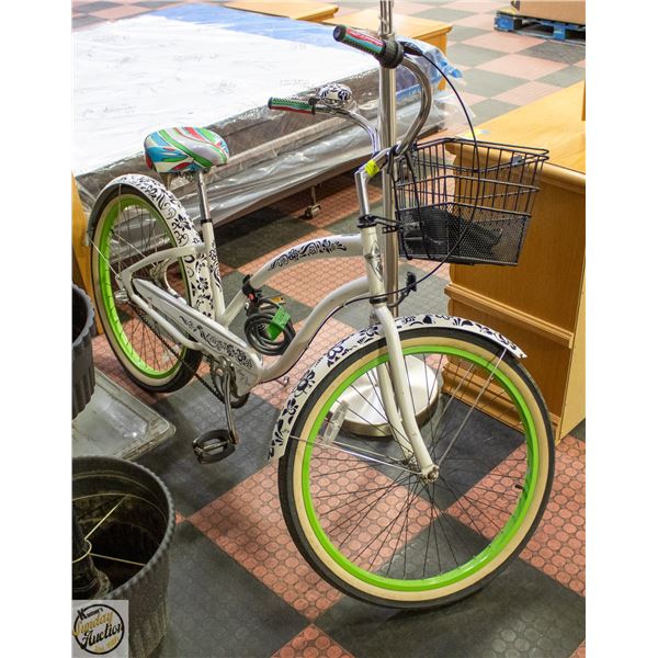 26" ELECTRA BLANC ET NOIR BEACH CRUISER BICYCLE +