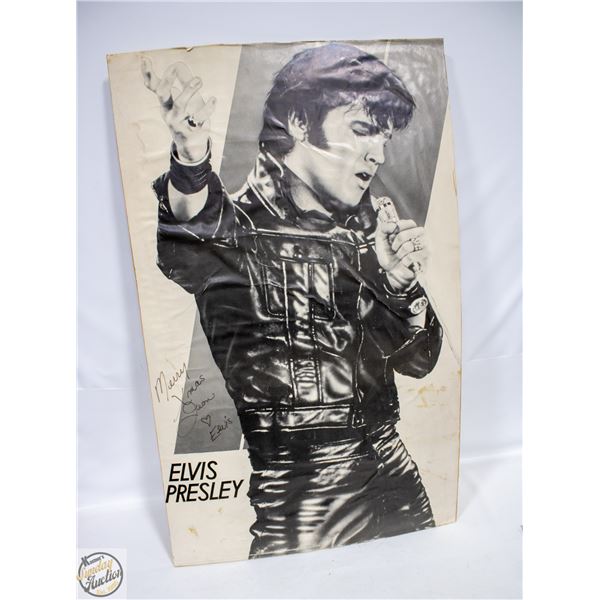 AUTOGRAPHED ELVIS PRESLEY 22.5"X36.5" MERRY XMAS