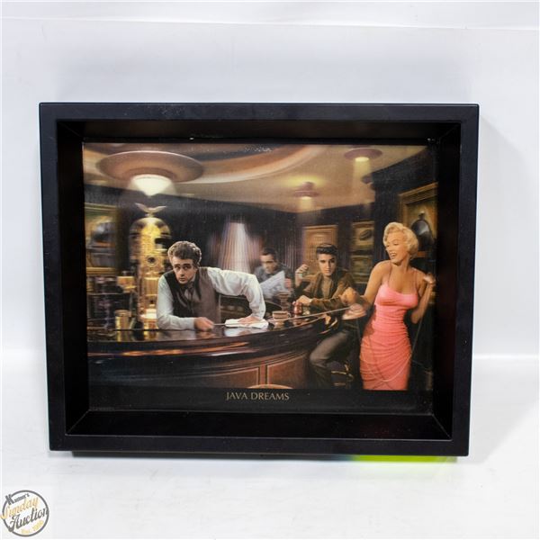FRAMED 3D "JAVA DREAMS" 11.5"X9.5" WALL HANGING BY