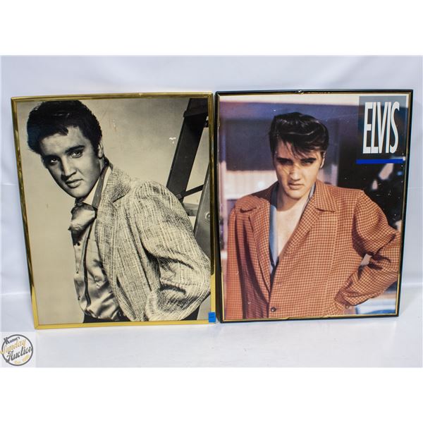 PAIR OF FRAMED ELVIS PICTURES 16.5" X 20.5"