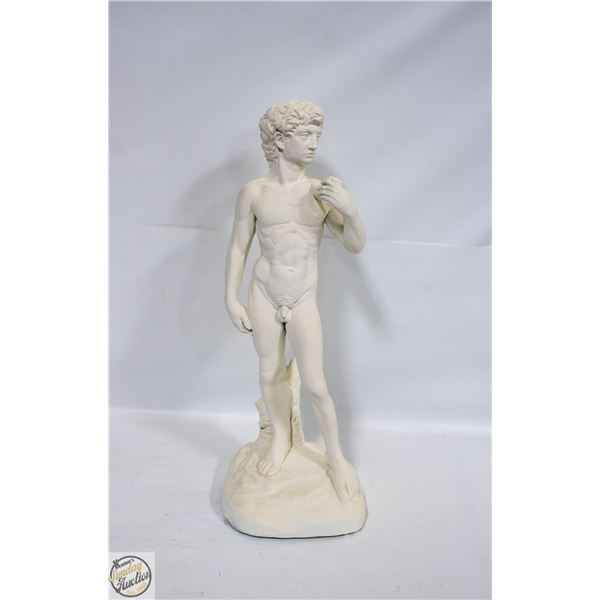 VINTAGE STONE MICHAELANGELO'S "DAVID" 18" STATUE