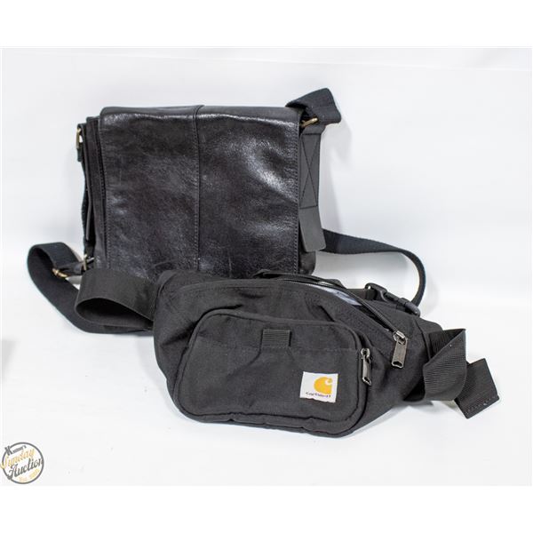FOSSIL LEATHER BAG SOLD WITH CARHARTT FANNY PACK