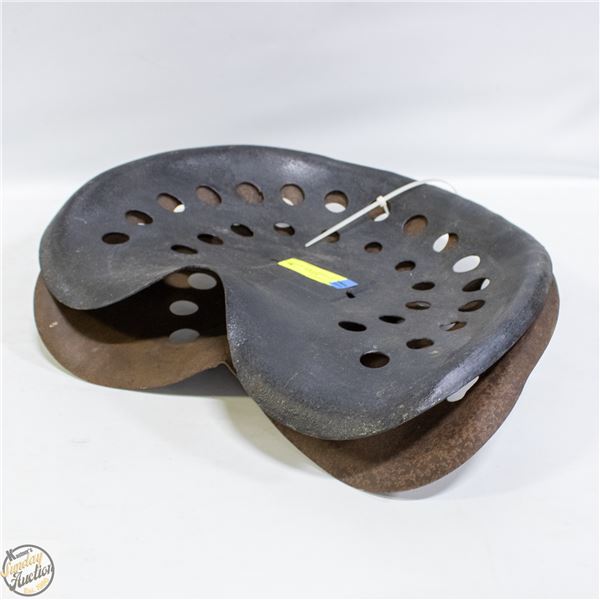 SET OF 2 PRESSED IRON TRACTOR SEATS
