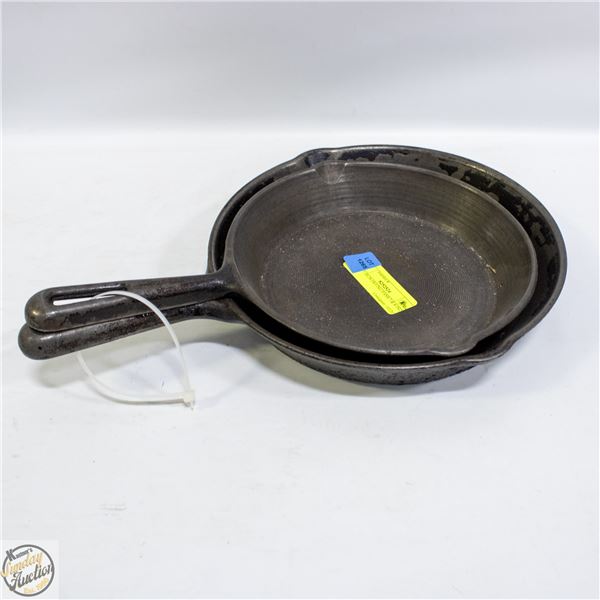CAST IRON FRYING PANS 7 & 8 INCH