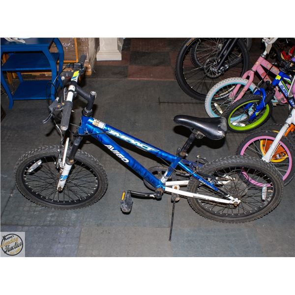 POLICE SEIZED: AVIGO IMPACT BLUE WHITE BIKE 20"