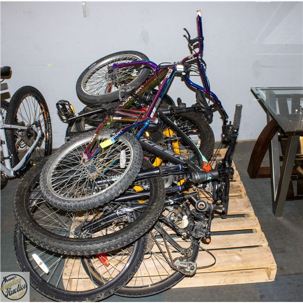 POLICE SEIZURE: PALLET OF BIKES IN ALL VARIOUS