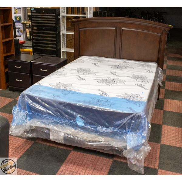QUEEN SIZE HEADBOARD WITH MATCHING BEDSIDE TABLES
