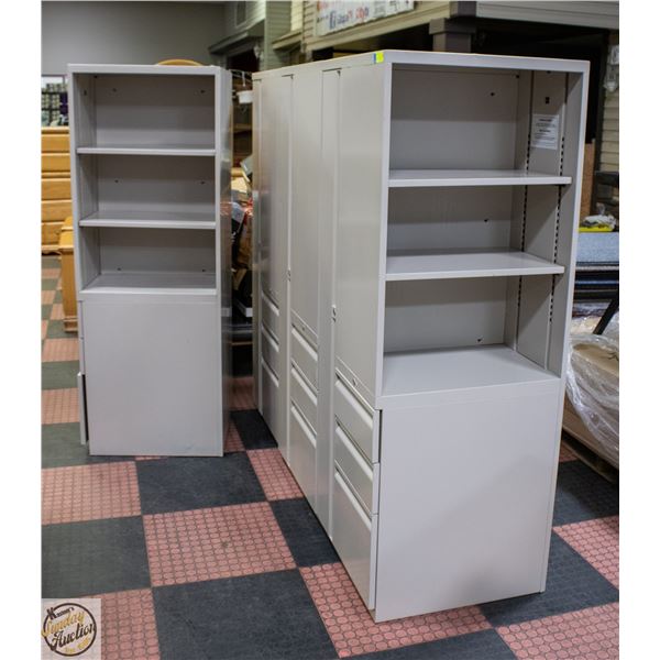 BUNDLE OF 4 METAL STORAGE DRAWER/CABINET UNITS