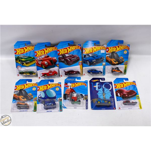 HOT WHEELS MAINLINES – 10 CARS, INCLUDING