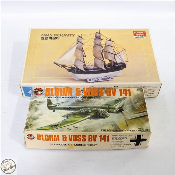 2 VINTAGE MODEL KITS - HMS BOUNTY & BLOHM VOSS