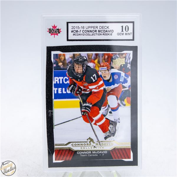 OILERS' CONNOR MCDAVID GRADED 10 PRE-ROOKIE CARD