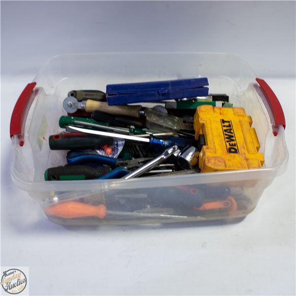 SMALL TOTE OF TOOLS