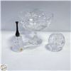 Image 1 : VINTAGE CUT CRYSTAL FOOTED CENTER PIECE BOWL