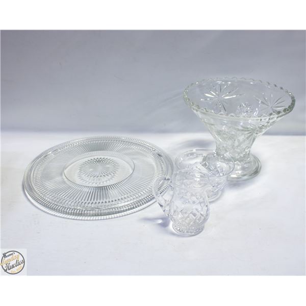 VINTAGE ANCHOR HOCKING QUEEN MARY CLEAR PRESSED