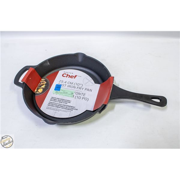 NEW 10" MASTERCHEF CAST IRON FRYING PAN W.