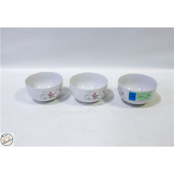 3 KAHLA FLORAL PATTERNED BOWLS - 4"