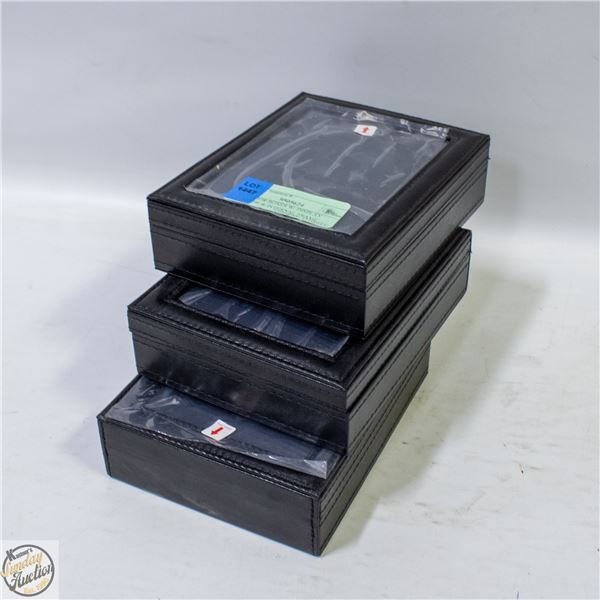 3 MEMIOR BOXES W/ DISPLAY WINDOW & INTERNAL FRAME