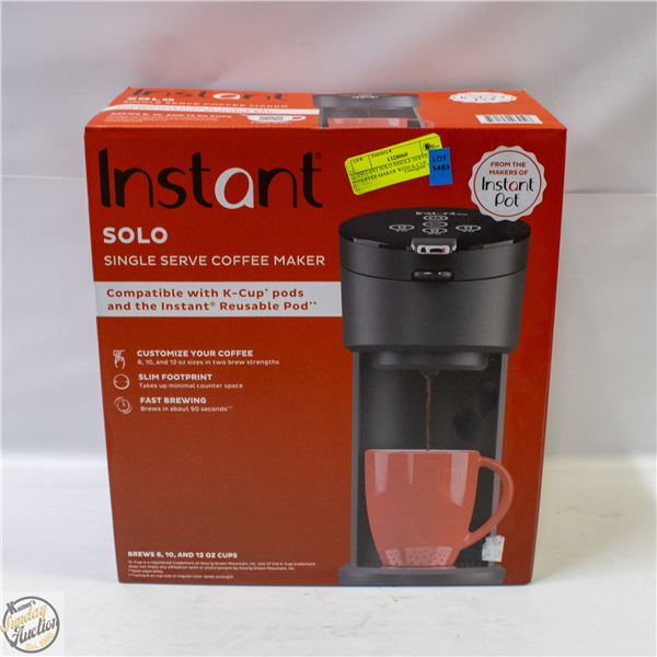 INSTANT SOLO SINGLE SERVE COFFEE MAKER WITH K-CUP