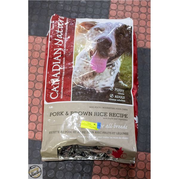 30LBS BAG OF CANADIAN NATURALS PUPPY FOOD - PORK &