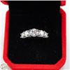 Image 1 : SZ 6 STERLING SILVER RING SET WITH 5 ROUND