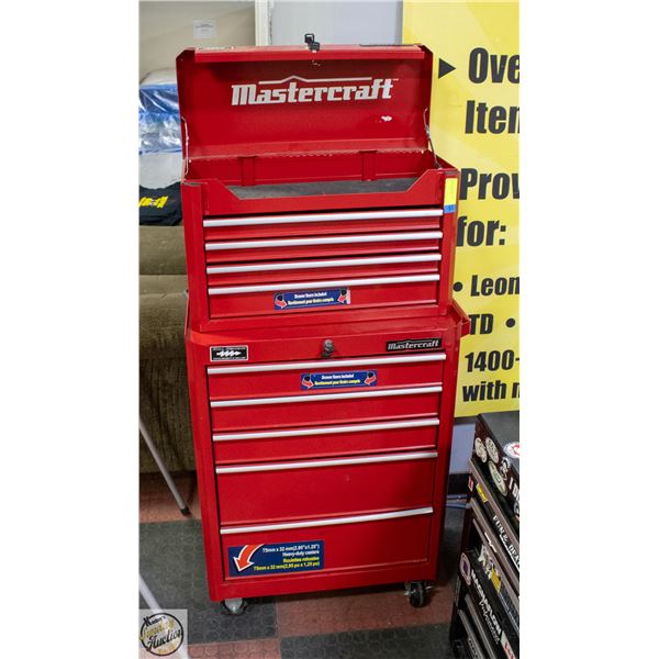 2-TIER MASTERCRAFT ROLLING 10 DRAWER TOOL CHEST