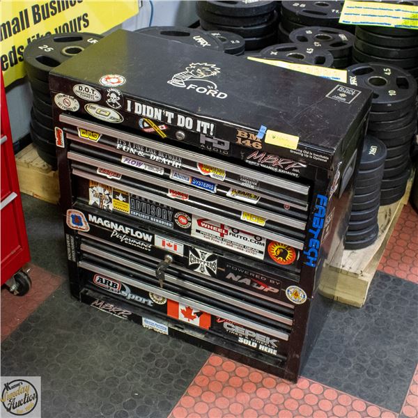 7 DRAWER BLACK TOOL CHEST H-27" W-13" L-26.5"