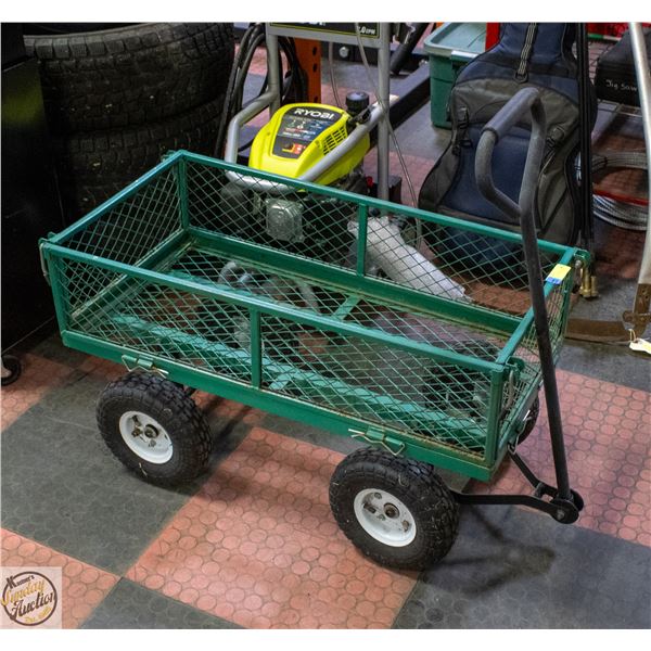 GREEN METAL UTILITY WAGON