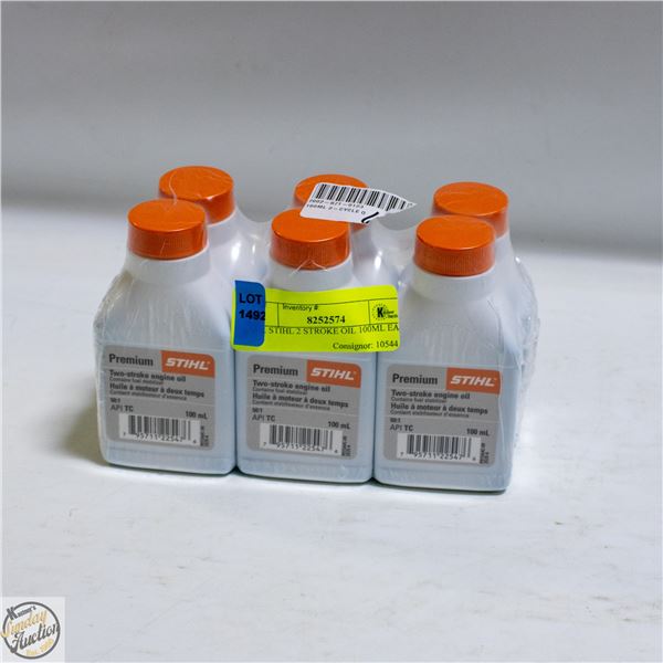 6PK STIHL 2 STROKE OIL 100ML EA