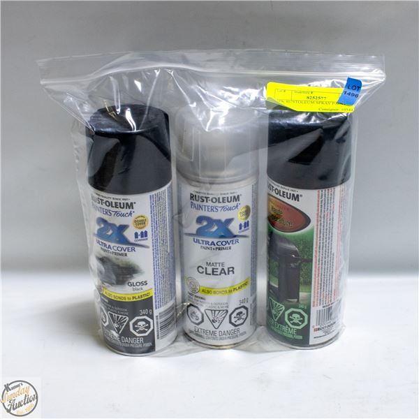 3PK RUSTOLEUM SPRAY PAINT