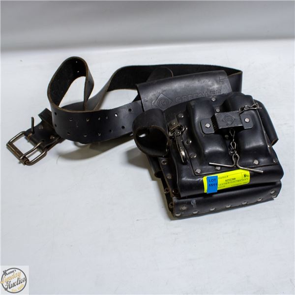 BLACK LEATHER ELECTRICIAN’S TOOL POUCH