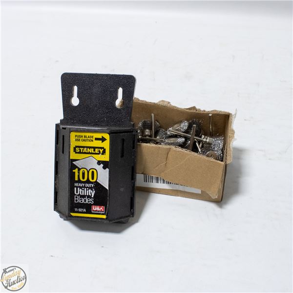 100PK UTILITY BLADES BOX NEW STEEL WHEELS
