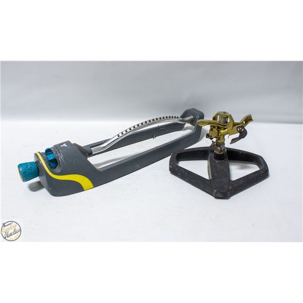 LAWN SPRINKLERS- OSCILLATING & IMPULSE- SET OF 2