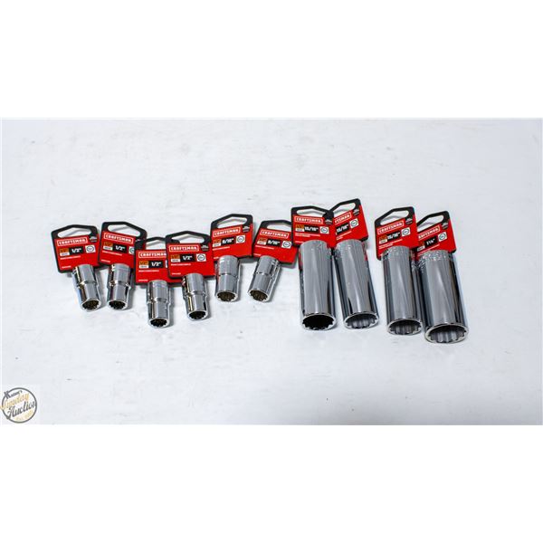 CRAFTSMAN 1/2 INCH DRIVE SOCKETS 10 PIECE SET