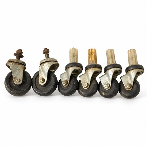 6 SWIVEL CASTERS 4 X 2 IN & 2 X 2.5 IN WHEELS
