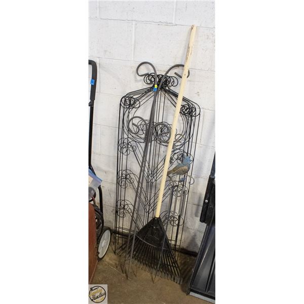 PKG OF OUTDOOR PLANT STANDS W/WIND CHIME ETC